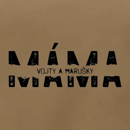 Černý nápis máma a jména dětí