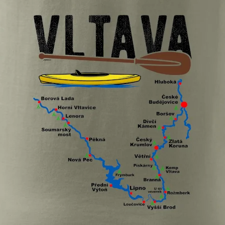 Mapa řeky Vltavy