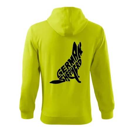 Německý ovčák sedící napis