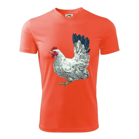 Slepice kreslená bílá