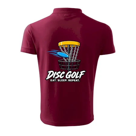 Discgolfový koš s letícím diskem eat sleep repeat