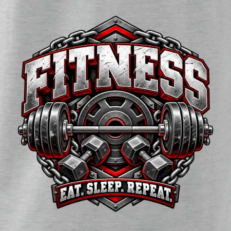 Fitness činka a závaží eat sleep repeat