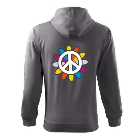 Peace symbol s kreslenou květinou