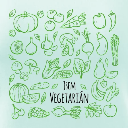 Jsem vegetarián - zelenina ve čtverci