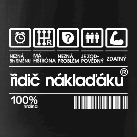 Čárový kód řidič náklaďáku