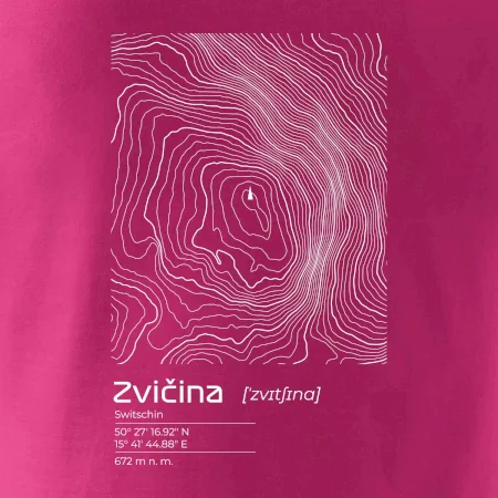 Zvičina - vrstevnice v obdélníku