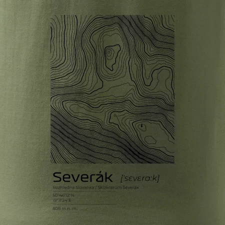 Severák - vrstevnice v obdélníku