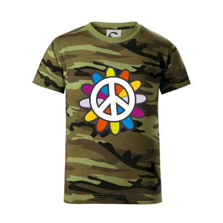 Peace symbol s kreslenou květinou