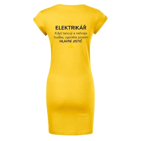 Elektrikář - hlavní jistič - Nápis na zádech
