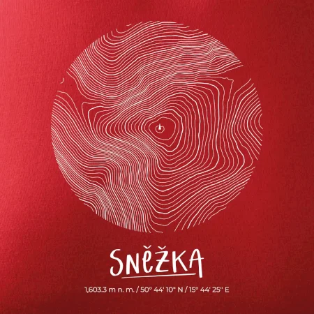 Sněžka - vrstevnice v kruhu