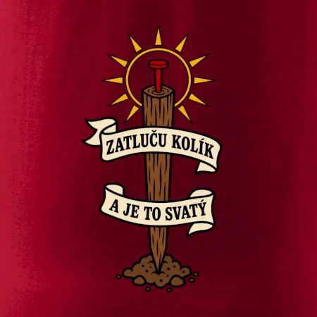 Geodet zatluču kolík a je to svatý