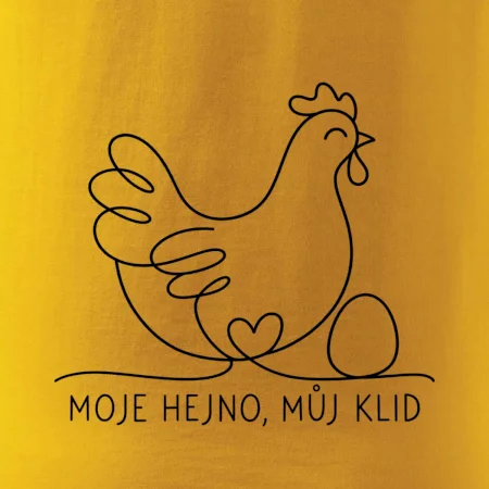 Minimalistická slepice s vejcem a srdcem