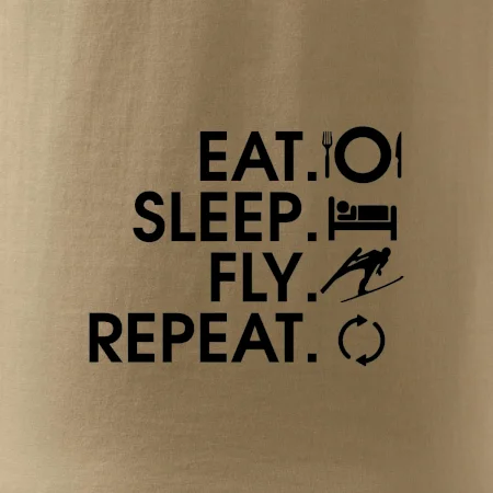 Eat sleep fly repeat - skoky na lyžích