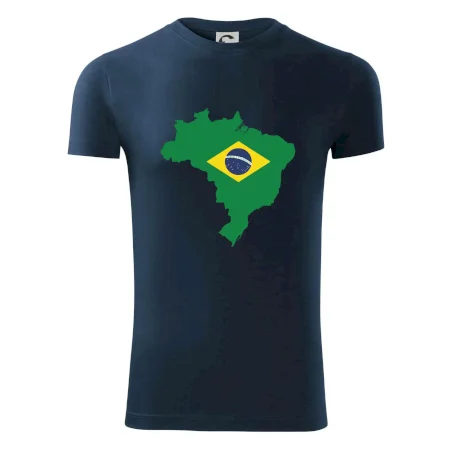 Brazílie vlajka v mapě