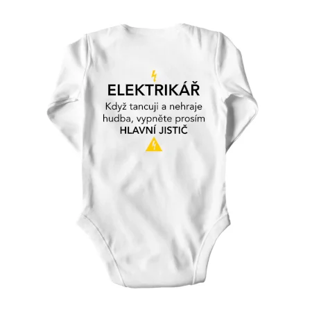 Elektrikář - hlavní jistič - Nápis na zádech