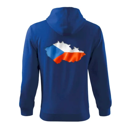 Česká vlajka v obrysu republiky