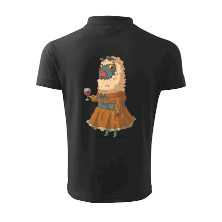 Alpaka s vínem žena