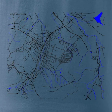 Kopřivnice - Mapa s vodními toky