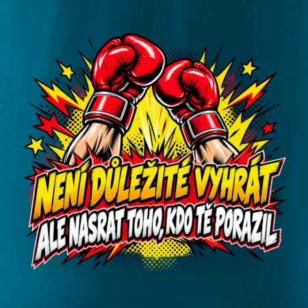 Není důležité vyhrát - komiksové červené boxerské rukavice