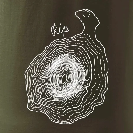 Říp - vrstevnice psací