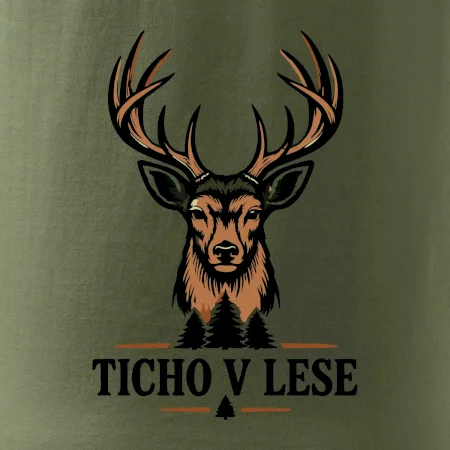 Ticho v lese jelení minimalistický motiv