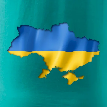 Ukrajina vlajka mapa