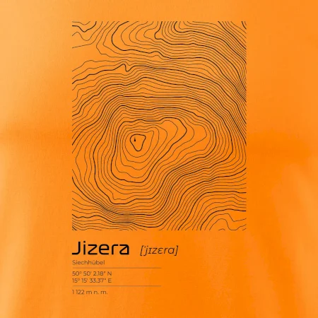 Jizera - vrstevnice v obdélníku