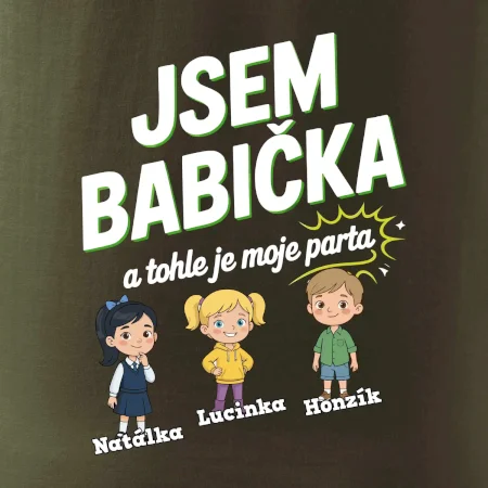 Babička a její parta (obrázky a jména vnuků)