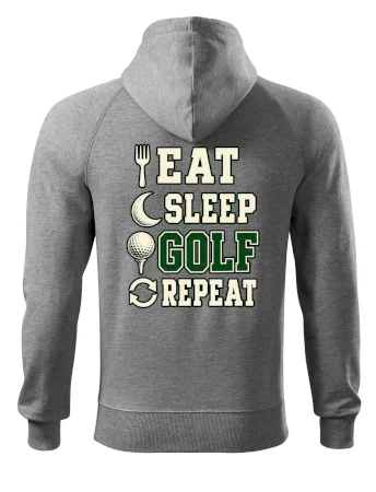 Eat sleep golf repeat typografie