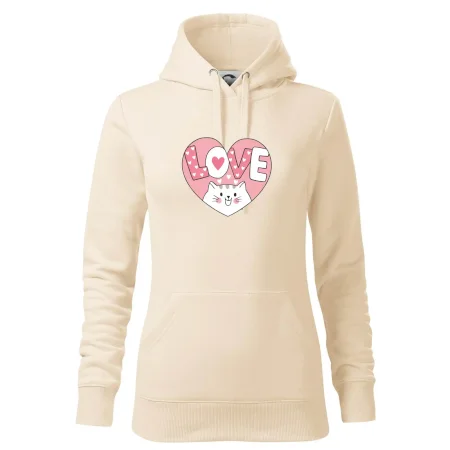 Kočka love - růžové srdce