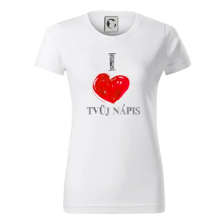 I love malované srdce - vlastní nápis