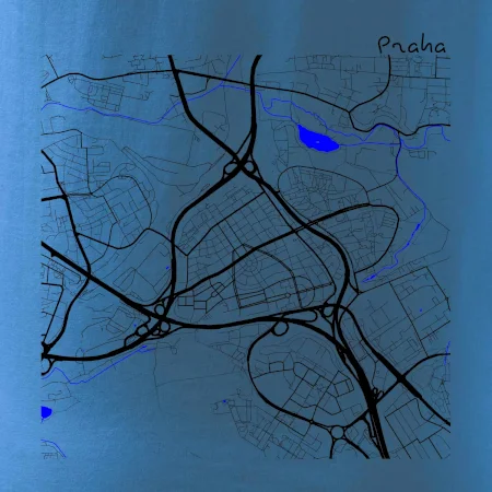 Praha - 14100 mapa s vodními toky