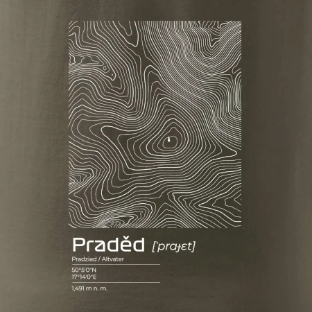 Praděd - vrstevnice v obdélníku