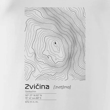 Zvičina - vrstevnice v obdélníku