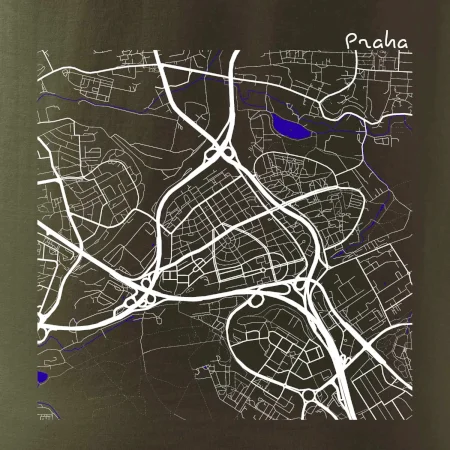 Praha - 14100 mapa s vodními toky