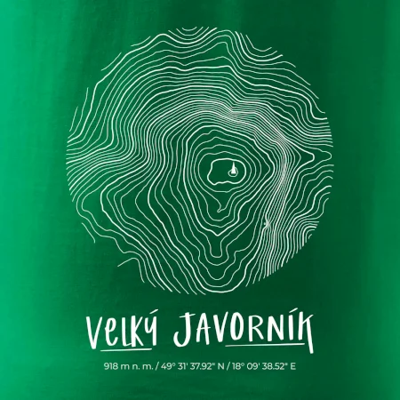 Velký Javorník - vrstevnice v kruhu