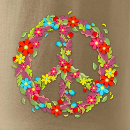 Peace symbol červené květiny