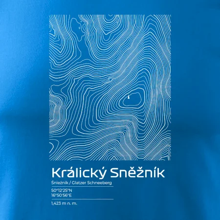 Králický Sněžník - vrstevnice v obdélníku
