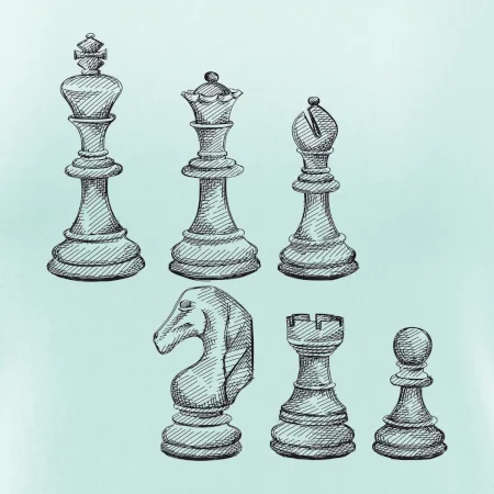Šachové figurky kreslené