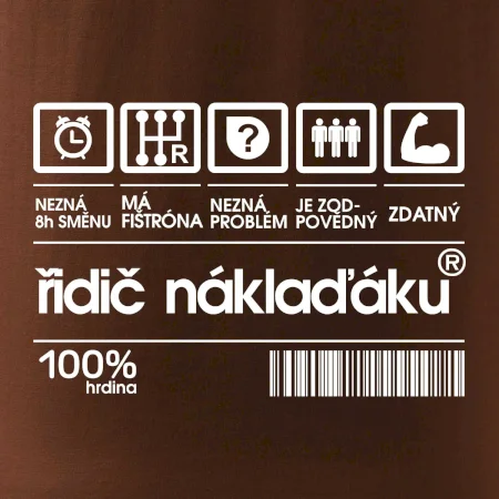 Čárový kód řidič náklaďáku