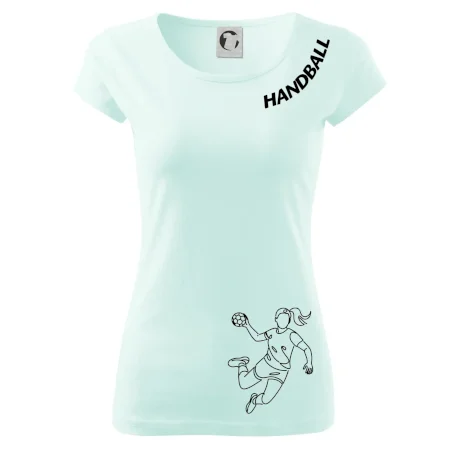 Handball nápis šikmo  - holka