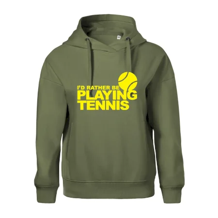 Playing tennis