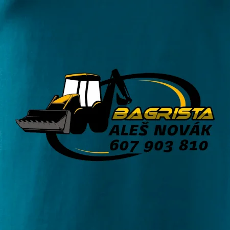 Bagrista v kruhu - vlastní nápis