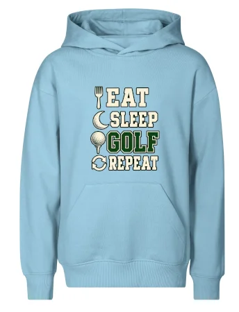 Eat sleep golf repeat typografie