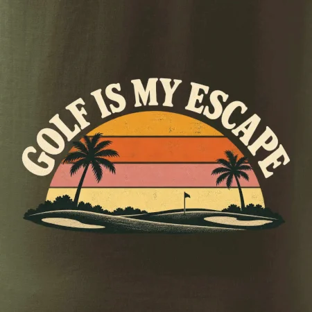 Golf is my escape retro západ slunce
