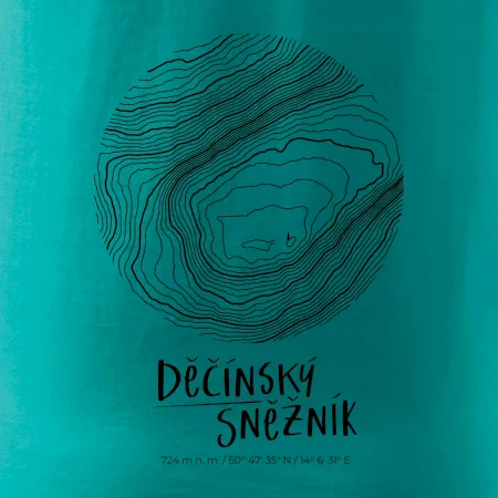 Děčínský Sněžník - vrstevnice v kruhu