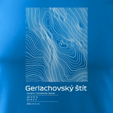 Gerlachovský štít - vrstevnice v obdélníku
