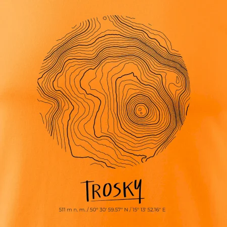Trosky - vrstevnice v kruhu
