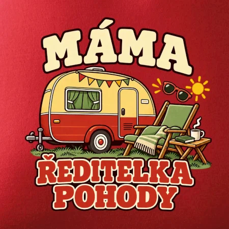 Máma ředitelka pohody rodinné kempování s karavanem