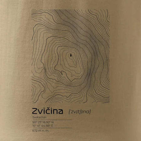 Zvičina - vrstevnice v obdélníku